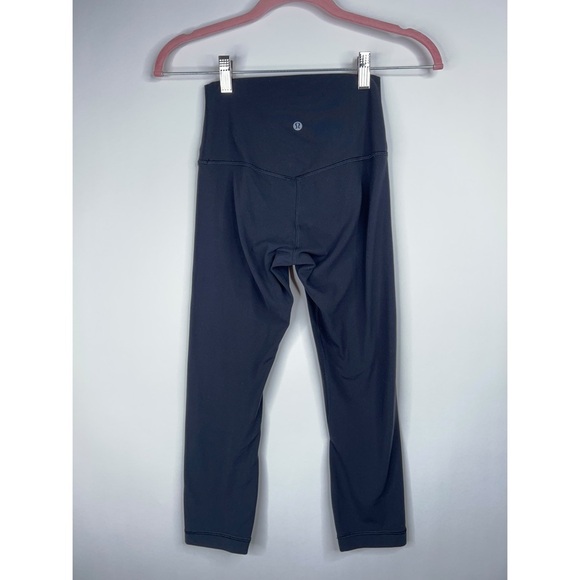Lululemon Align Crop Leggings Black High Rise Soft Lightweight Athleisure Size 4 - Picture 5 of 11